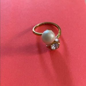 Kate spade diamond and pearl ring